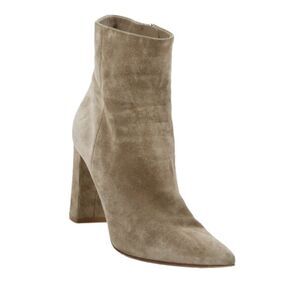 Gianvito Rossi Womens Pointed Toe Block Heels Sock Boots Beige Size EUR 38.5